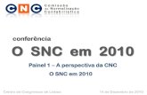 Painel 1 A perspectiva da CNC O SNC em 2010 · Componentes para determinação dos limites da NCRF-PE ... associações da juventude, do desporto, das entidades ... Recursos atribuídos