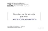 Materiais de Construção - DCC · Grãos lamelares ou em formato de agulha prejudicam a trabalhabilidade do concreto. Alongados ou lamelares ... 2-e íons OH em solução, resultando