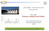 LOQ 4083 - Fenômenos de Transporte I - sistemas.eel.usp.brsistemas.eel.usp.br/docentes/arquivos/4808662/LOQ4083/AULA 04... · Considere o elemento fluido com formato de cunha mostrado