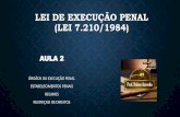 LEI DE EXECUÇÃO PENAL (LEI 7.210/1984) - … · lei de execuÇÃo penal (lei 7.210/1984) aula 2 ÓrgÃos da execuÇÃo penal estabelecimentos penais regimes restriÇao de direitos