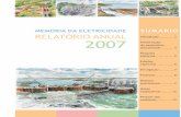 Relatório 2007 especial Rel Anual... · MEMÓRIA DA ELETRICIDADE foram organizadas nos programas de ... cronologia da energia elétrica no Brasil (1879-2007) e Estudos sobre a Rio