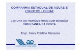 LEITURA DE HIDRÔMETROS COM EMISSÃO SIMULTÂNEA … Menezes PPT_0.pdf · ESGOTOS - CEDAE LEITURA DE HIDRÔMETROS COM EMISSÃO SIMULTÂNEA DA CONTA Enga.Daisy Cristina Menezes. Principais