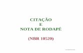 CITAÇÃO E NOTA DE RODAPÉ (NBR 10520) - franca.unesp.br · 1 ANDRADE, M. M. Como preparar trabalhos para cursos de.pós-graduação. São Paulo: Atlas, 1999. passim. Exemplo: loc.
