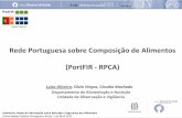 Rede Portuguesa sobre Composição de Alimentos (PortFIR - …repositorio.insa.pt/bitstream/10400.18/621/1/RPCA_LMO_20110401... · O que é a TCA? Alimentos 962 Nutrientes 42 Valor
