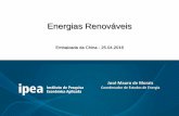 Apresentação do PowerPoint - ipea.gov.br · Brasil - Evolução do consumo final de energia por fonte 2014 - 2030 . Percentual das renováveis no consumo mundial ... Sistema de