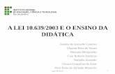 A LEI 10.639/2003 E O ENSINO DA DIDÁTICA - portal.ifrj.edu.br · Construído com material de baixo custo: tabuleiro reciclado, pedras, búzios e barbante. 13. YOTÉ •Se constitui