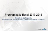 Programação fiscal 2017-2018 - poder360.com.br · Ø Grupode Gestão,BACEN, CVM,SUSEP,IPEA,IBGE; ... Ciclo de Gestão Economista Administrador Contador ... (leva mais tempo para