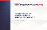 Licenciatura em CIÊNCIAS BIOLÓGICAS - UNIVERSO EADonline.universo.edu.br/wp-content/uploads/2017/05/ementario... · 4.1 As Dimensões da Avaliação em EAD 4.2 Fundamentos da ...