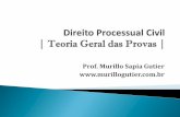 Prof. Murillo Sapia Gutier  · Objetivo: É o meio considerado idôneo pelo ordenamento jurídico para demonstrar a existência ou inexistência de um fato jurídico. A prova é vista