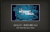 AULA 9 - IEEE 802.15 - gta.ufrj.brvelloso/slides/aula-9-ZigBee.pdf · Padrões para redes sem ﬁo) Interno 10-30m Externo 50-200m Médio alcance (externo) 200m – 4 Km Longo alcance
