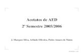 Acetatos de AED 2º Semestre 2005/2006 - Técnico Lisboa ... · Tabela de dispersão. AED 2003/2004 – p.9/554. Estruturas de dados ... /* Escreve tabela de convers˜ao Fahrenheit-Celsius