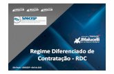 Regime Diferenciado de Contratação RDC - sinicesp.org.br · Trata-se de uma nova modalidade de licitação, para a contratação de obras/serviços públicos, substituindo a atual