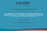 TexTo para Discussão .132 - 2018 - ie.ufrj.br§ões/discussão/2018/132... · reduction of poverty occurred in the first decade of the XXIst century in Brazil, ... Ferreira et al.