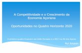 A Competitividade e o Crescimento da Economia Açoriana ... · Flexibilidade – as necessidades diferem em função da região Acordos especiais para regiões ex-convergentes ...