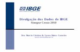 Divulgação dos Dados do IBGE - fundaj.gov.br · Para que trabalhamos Missão Retratar o Brasil com informações necessárias ao conhecimento de sua realidade e ao exercício da