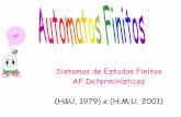 Sistemas de Estados Finitos AF Determinísticos (H&U, 1979 ...wiki.icmc.usp.br/images/3/3a/Aut_1_2010.pdf · caracteres curinga * e outros especiais. 7 Exemplos • Analisadores léxicos