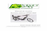 Manual do Usuário Bicicleta elétrica VERDE BIKE¡rio... · bateria localizado no lado esquerdo conforme ilustração. Para fazer a recarga da bateria não é necessária retirada