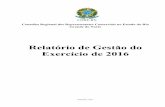 Relatório de Gestão do Exercício de 2016 - CORE - RN · TCU - Tribunal de Contas da União ... e das orientações do órgão de controle interno através da Resolução nº 1.071/2015