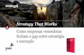 Strategy That Works - pwc.com.br · O problema: Seguir a sabedoria convencional de perseguir o mercado. ... • Construa sobre diferenciações existentes e torne-as mais fortes Crie