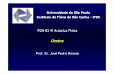 Universidadede São Paulo Institutode Físicade São Carlos -IFSC ondas.pdf · Cello Mi 5 275 Hz 659.3 Hz La 4 440 Hz Re 4 293.7 Hz Sol 3 196.0 Hz Violino Ao ... A comunicação interna