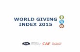 WORLD GIVING INDEX 2015 Mundial de Solidariedade... · promove a doação eficaz e a filantropia em todo o mundo. ... um estranho 50% fez voluntariado 92% doou dinheiro Myanmar está