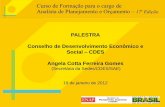 PALESTRA Conselho de Desenvolvimento Econômico e Social ...repositorio.enap.gov.br/bitstream/1/1045/2/Angela Cotta Ferreira... · PALESTRA Conselho de Desenvolvimento Econômico