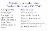 Estatística e Modelos Probabilísticos - COE241classes/est-prob-2017/slides/aula_2.pdf · probabilidades, a probabilidade da união de dois eventos A e B, é dada por observe que