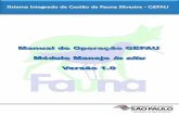Manual de Operação GEFAU Módulo Manejo in situ Versão 1arquivos.ambiente.sp.gov.br/fauna/2016/05/Manual-GEFAU-Manejo-In... · (para espécies da fauna silvestre em vida livre).