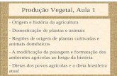 Produção Vegetal, Aula 1 - esalq.usp.br · - Origem e história da agricultura - Domesticação de plantas e animais - Regiões de origem de plantas cultivadas e animais domésticos