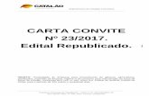 CARTA CONVITE Nº 23/2017. Edital Republicado. 1 · preenchimento de todos os dados requeridos no presente recibo de entrega, bem como o seu encaminhamento à esta Comissão responsável