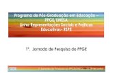 Programa de Pós-Graduação em Educação PPGE/UNESA Linha ... · Profa. Rita de Cássia Pereira Lima: representações sociais na Educação (violência, saúde, Moda, Educação