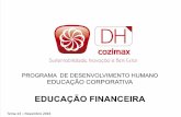 EDUCAÇÃO FINANCEIRA - cozimax.com.br · milhões de famílias com algum tipo de dívida. ... Numa pesquisa feita pelo Hospital das Clínicas, ... 1000 Celular 100 ...
