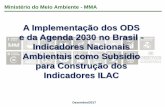 A Implementação dos ODS e da Agenda 2030 no Brasil ... · Indicadores Ambientais Nacionais Indicadores Ambientais Nacionais Elaborados/Atualizados em 2017 Recursos Hídricos •