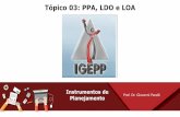 Tópico 03: PPA, LDO e LOA - igepp.com.br · Gabarito: Errado. Prof. Dr. Giovanni Pacelli Questões 3 e 4 12 3. ... II - o Programa de Aceleração do Crescimento - PAC, identificado