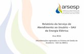 Relatório do Serviço de Atendimento ao Usuário SAU de ... · Relatório do Serviço de Atendimento ao Usuário – SAU de Energia Elétrica Ano 2016 (Manifestações registradas