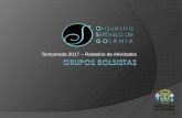 Temporada 2017 Relatório de Atividades · 18/11 - Conjunto Vera Cruz II Banda Juvenil de Goiânia Regente: Rogério Rosembergue Público estimado: 300 pessoas Relatório 2017 - OSGO