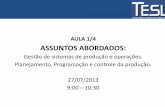 AULA 1/4 ASSUNTOS ABORDADOS - teslaconcursos.com.br · out) para gerar Gráficos de Gantt voltados à gestão de estoques reduzidos e à produção em grandes volumes. – adotar