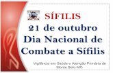 21 de outubro Dia Nacional de Combate a Sífilis · •Entre 10 dias após o aparecimento do cancro duro, as reações ... Complicações/Consequências A sífilis congênita é responsável