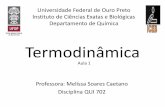 Termodinâmica - Professores UFOPprofessor.ufop.br/.../melissadequi/files/termodinamica_conceitos.pdf · Tipo de sistema depende das características da fronteira Sistema aberto: