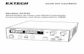 GUIA DO USUÁRIO Modelo DCP42 - Extech Instruments, A … · 2016-01-06 · ... teste de campo, força de rede CC e mais • 3 ... O alimentador de força é pré-ajustado de fábrica