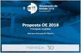Proposta OE 2018 - Miranda & Associados · atividade empresarial e profissional, restituídos ao património particular do proprietário individual; •Impacto: Flexibilização de