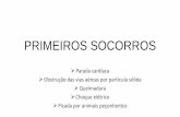 PRIMEIROS SOCORROS - editoraopirus.com.br · PRIMEIROS SOCORROS Parada cardíaca Obstrução das vias aéreas por partícula sólida Queimadura Choque elétrico Picada por animais