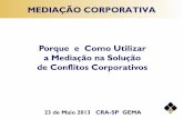 MEDIAÇÃO CORPORATIVA Porque e Como Utilizar a Mediação …crasp.gov.br/wp/wp-content/uploads/23_05_2013_Mediacao... · 2018-10-05 · de Conflitos Corporativos ... Da Negociação