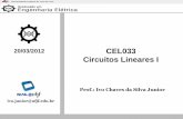 20/03/2012 CEL033 Circuitos Lineares I - ufjf.br · Forma Matricial » ¼ º « ¬ ª » ¼ º « ¬ ª » » ¼ º « « ¬ ª B A i i v v G G G G 2 1 32 1 2 2 Matriz de Condutâncias