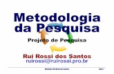 Metodologia da Pesquisa - ruirossi.pro.brruirossi.pro.br/ensino/fasul/di-mpc/2-projeto_de_pesquisa.pdf · da Pesquisa Projeto de Pesquisa Mediador: Rui Rossi dos Santos Slide 1 ...