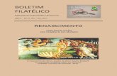 BOLETIM FILATÉLICO - selosefilatelia.comselosefilatelia.com/PastaBibliotecas/Album/Brusque/Brusque15.pdf · O Renascimento surge na Itália no século XIV promovendo uma grande mudança