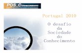 Portugal 2010 O desafio Sociedade do Conhecimento · Sítios Internet Serviços on-line Rede Camarária Pontos Municipais em Banda Larga Espaços Internet de Banda Larga Formação