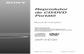 Reprodutor de CD/DVD Portátil - docs.sony.com · confinados como estantes de livros, etc. † Para reduzir o risco de fogo, não cubra as aberturas de ventilação do aparelho ...