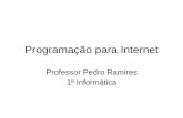 Programação para Internet - professorpedro.com.brprofessorpedro.com.br/uploads/1/0/8/9/108963787/1_aula_web.pdf · Introdução a Web • HTML é a sigla em inglês para HiperText