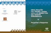 Declaração das Indígenas - UNFPA Brasil · desenvolvimento sustentável e eqüitativo e para a gestão adequada do meio ambiente, Enfatizando a contribuição da desmilitarização